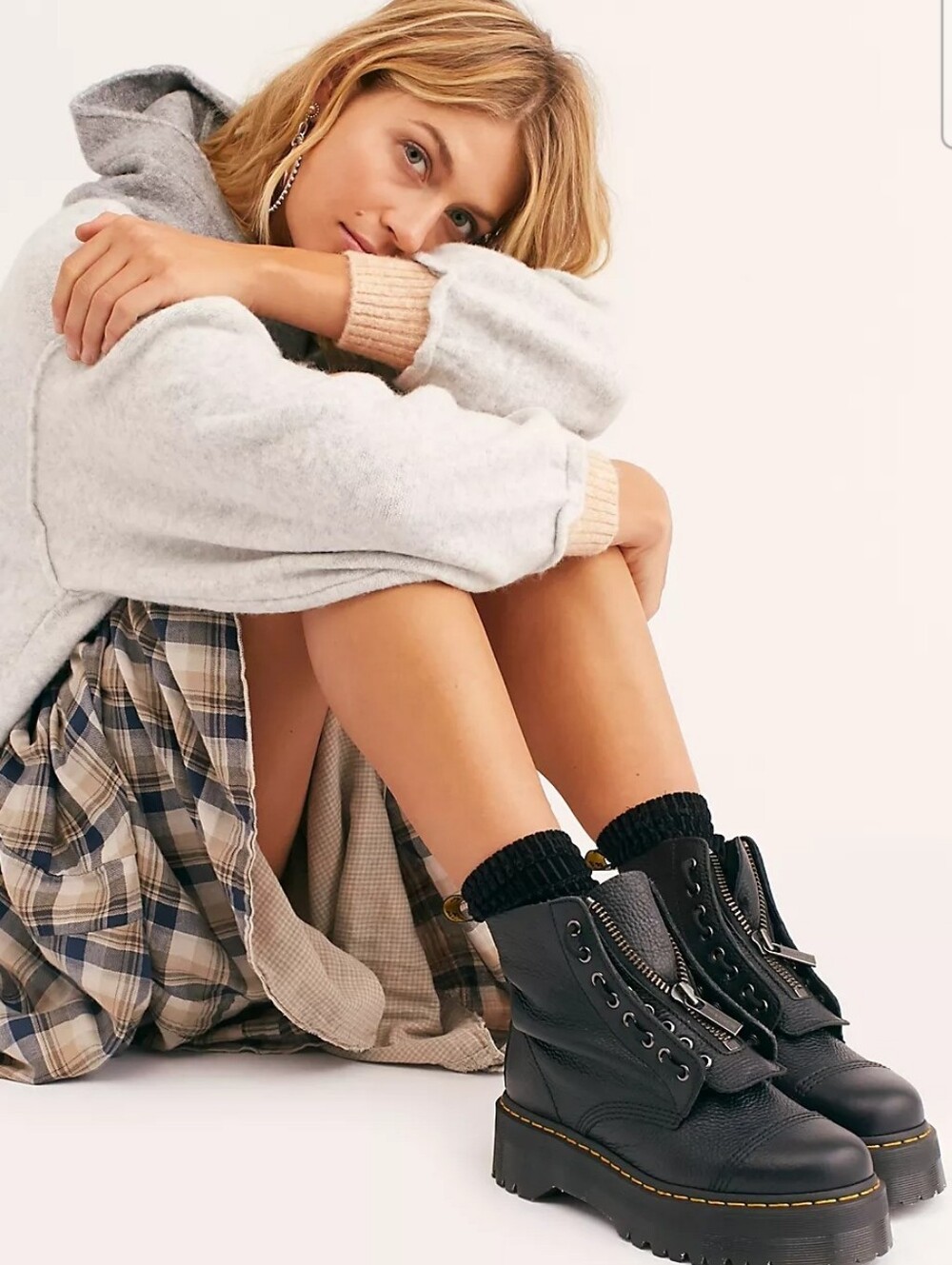 Dr. Martens Sinclair Max Platform Combat Boots Pisa Leather Black Size 7 - Picture 2 of 8
